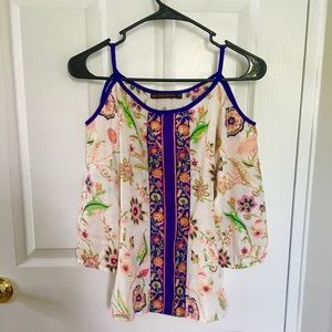 NWOT Off shoulder 3/4th sleeve Indian floral top